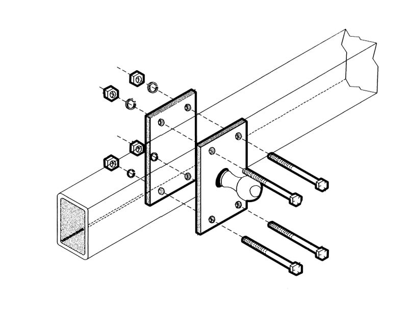Eaz-Lift Sway Control Adapter | Features a Heavy-Duty Powder-Coated Steel Construction, a Bolt Design, and Fits 2-Inch by 3-Inch A-Frame Trailers (48385) - Image 3